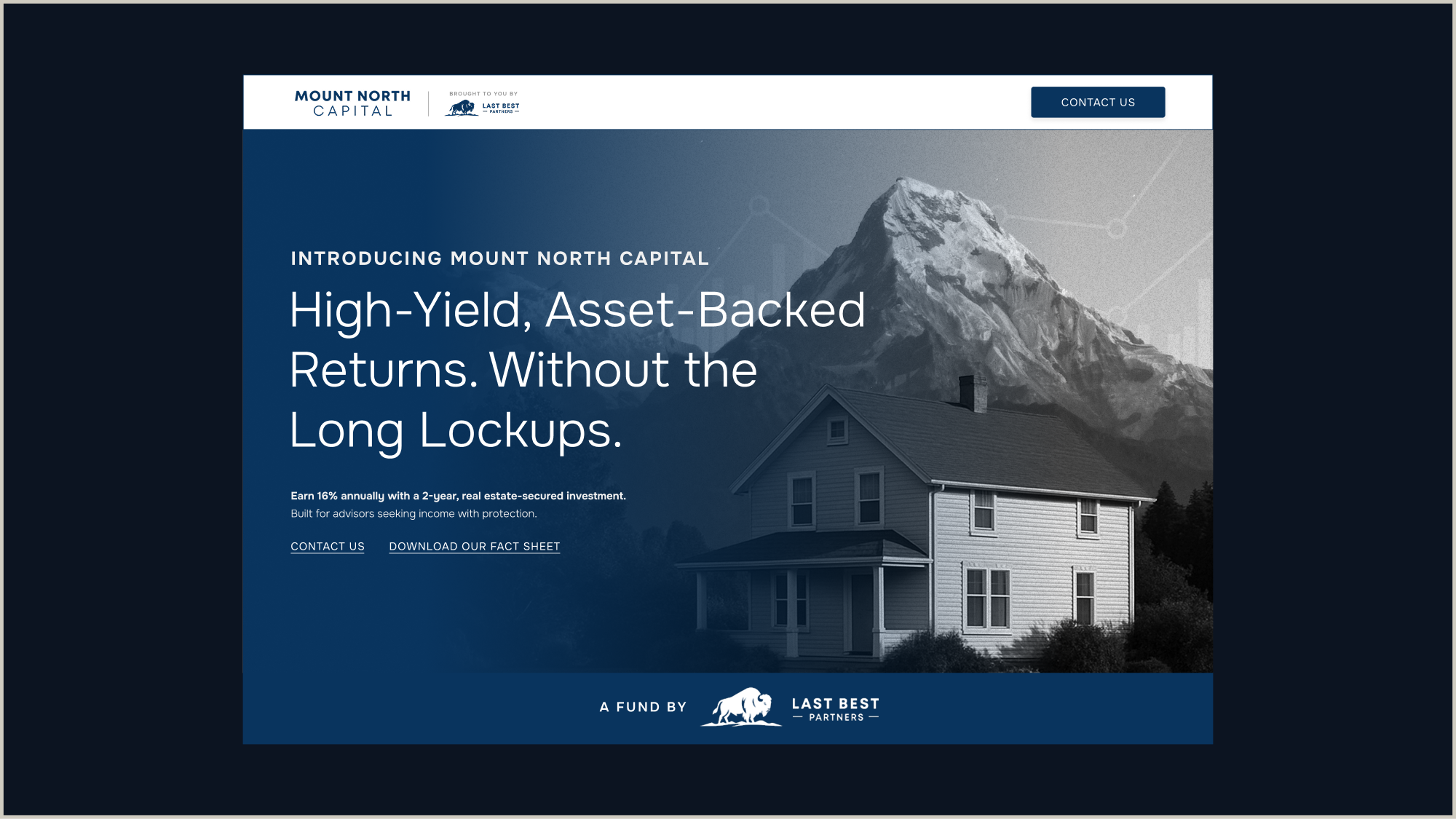 Mount North Capital microsite hero screenshot