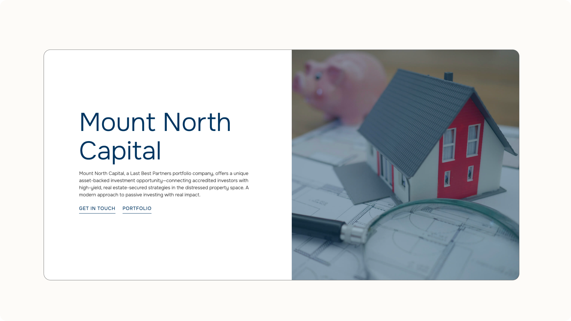 Mount North Capital website hero section